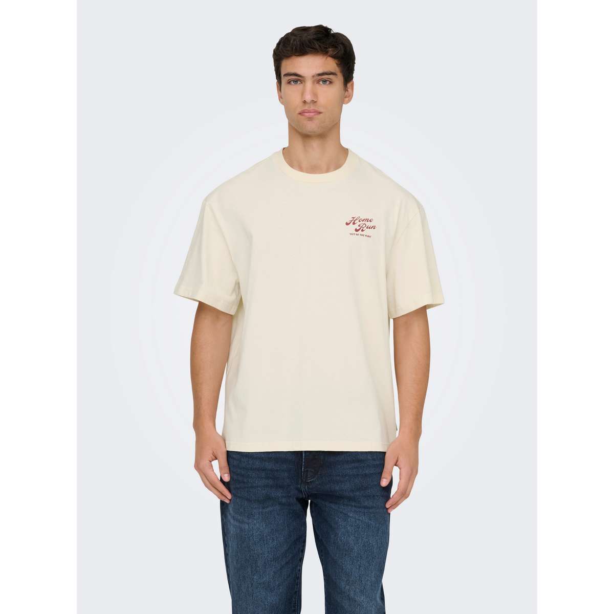 ONLY & SONS MEN΄S SCOOBY DOO OVERSIZE FIT COTTON T-SHIRT 22037498 WHISPER WHITE HOME RUN